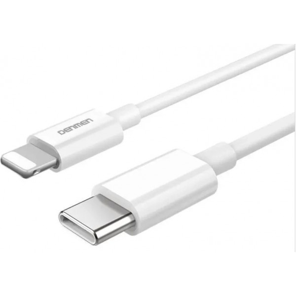 Фото - Мережевий зарядний пристрій Denmen DC06 20W 3.6A USB-C White з кабелем Type-C - Lightning (DM-DC06L-WH)