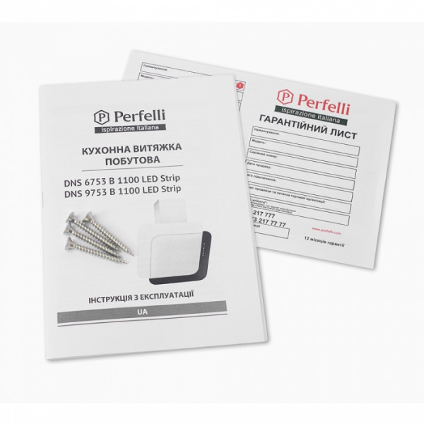 Фото - Вытяжка декоративная Perfelli DNS 9753 B 1100 WH/BL LED Strip