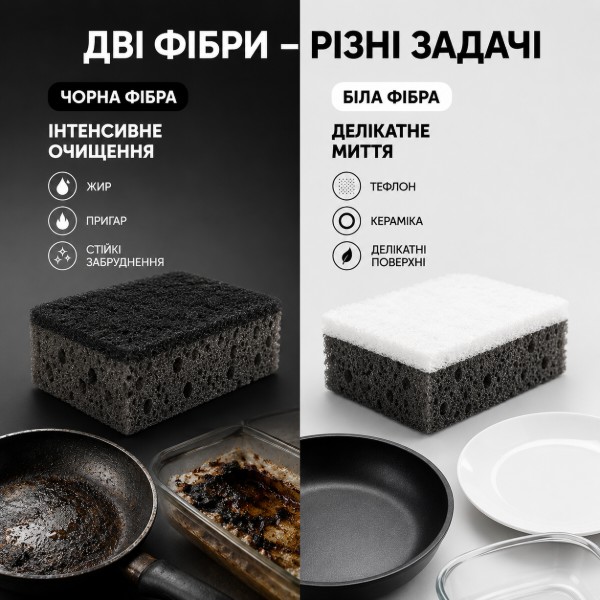 Фото - Набір губок поролонових для миття посуду Добра господарочка B&W Супер Піна 5 шт. (4820086522113)