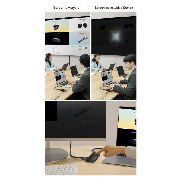 Фото - Хаб USB Baseus Type-C to HDMI+USB3.0*2+Type-C Data+SD/TF Black (WKQX050001)