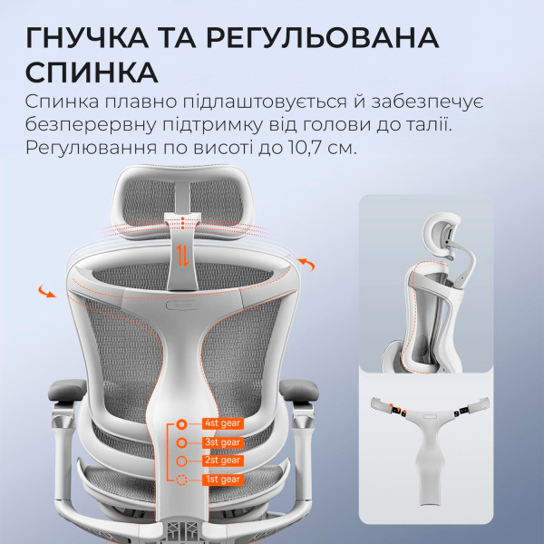 Фото - Кресло офисное Sihoo DORO C300 Pro Mesh White (DORO-C300-PRO-M102)