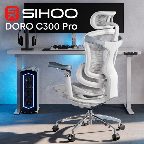 Фото - Кресло офисное Sihoo DORO C300 Pro Mesh White (DORO-C300-PRO-M102)