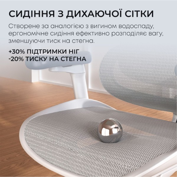 Фото - Кресло офисное Sihoo DORO C300L Mesh White (DORO-C300L-A3-102)