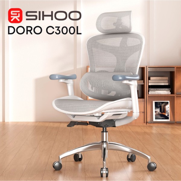 Фото - Кресло офисное Sihoo DORO C300L Mesh White (DORO-C300L-A3-102)