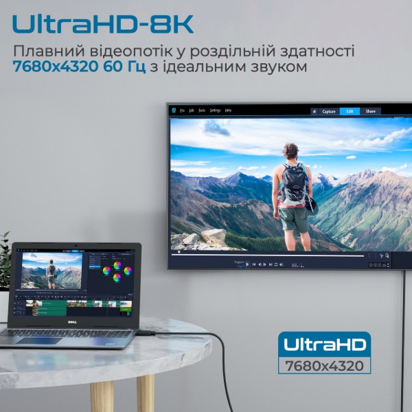 Фото - Кабель Promate DisplayPort 1.4 (Dplink-300.Black)