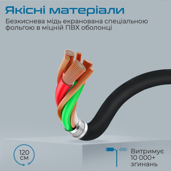 Фото - Кабель Promate DisplayPort 1.4 (Dplink-300.Black)