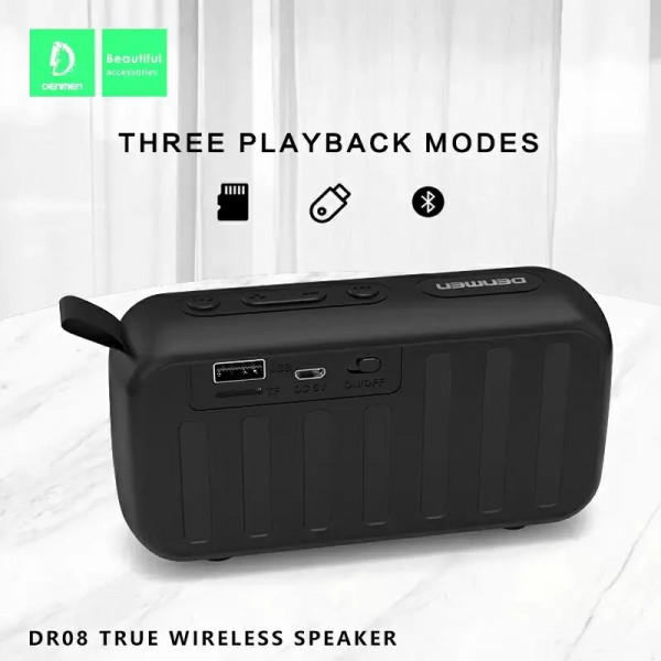 Фото - Портативна акустика Denmen DR08 Black FM-тюнер