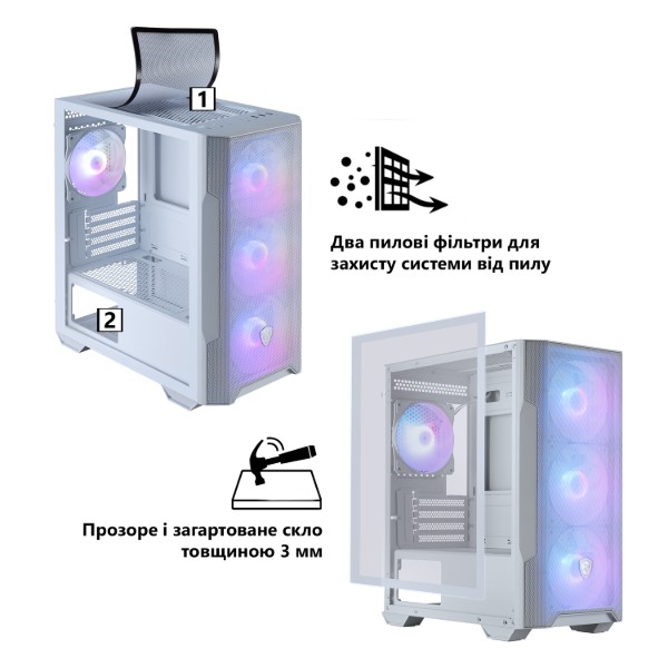 Фото - Системний блок Dragon Lucky Snow Powered_by MSI (RTX 5060 + R5 7500F-WH) White