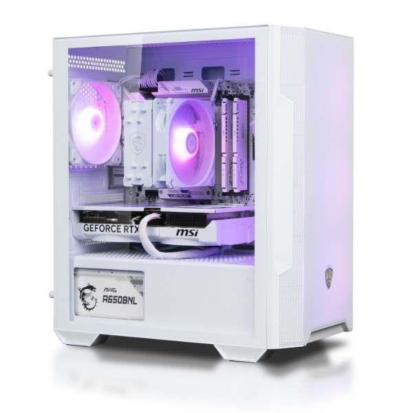 Фото - Системний блок Dragon Lucky Snow Powered_by MSI (RTX 5060 + R5 7500F-WH) White