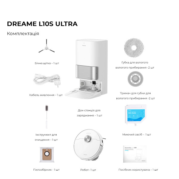Фото - Робот-пилосос миючий Dreame L10s Ultra (RLS6LADC)