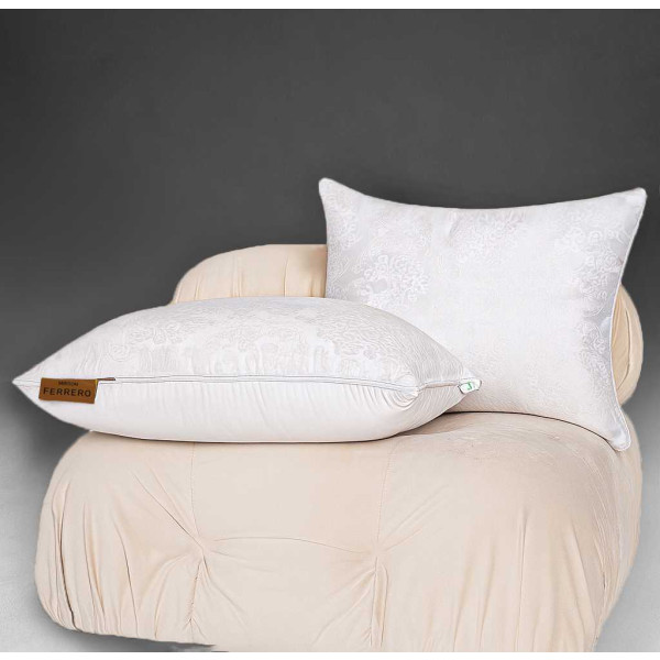 Фото - Подушка стандартная MirSon №15-12 Ferrero Silk Kapok White высокая 70х70 (2200011164441)