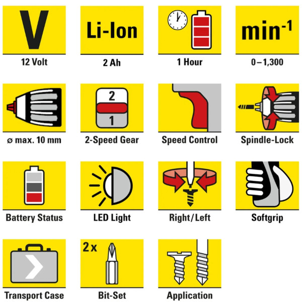 Фото - Дрель-шуруповерт Trotec PSCS 11-12V + кейс (4410000102)