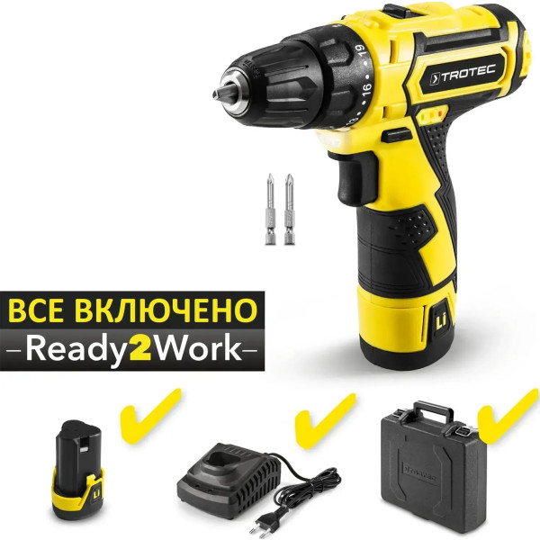 Фото - Дрель-шуруповерт Trotec PSCS 11-12V + кейс (4410000102)