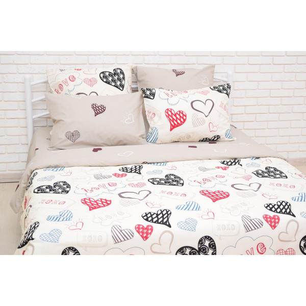 Фото - Комплект постільної білизни Nostra Love Бязь Ranforce 200х220, 4 нав. (2930910097662)
