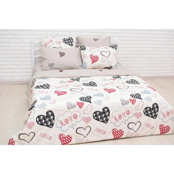 Фото - Комплект постільної білизни Nostra Love Бязь Ranforce 200х220, 4 нав. (2930910097662)
