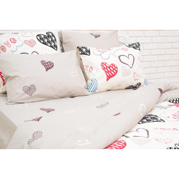 Фото - Комплект постільної білизни Nostra Love Бязь Ranforce 200х220, 4 нав. (2930910097662)