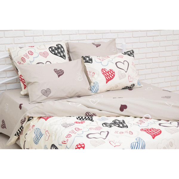 Фото - Комплект постільної білизни Nostra Love Бязь Ranforce 200х220, 4 нав. (2930910097662)