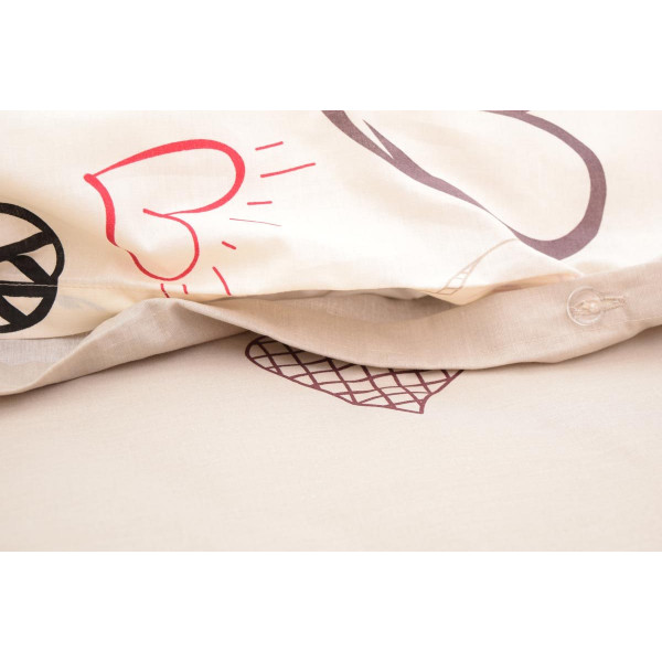 Фото - Комплект постільної білизни Nostra Love Бязь Ranforce 200х220, 4 нав. (2930910097662)