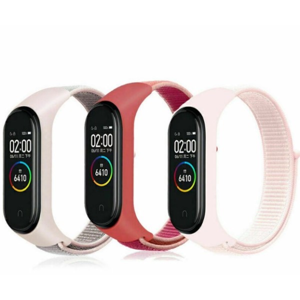 Фото - Ремінець для фітнес-браслету BeCover Nylon Style for Xiaomi Mi Smart Band 7 Pink-Gray (707666)
