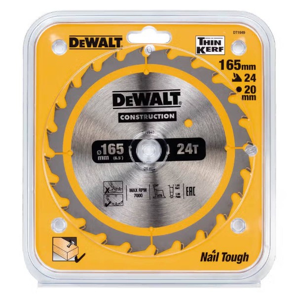 Фото - Диск пильный DeWALT CONSTRUCTION 165х20 мм (DT1949)