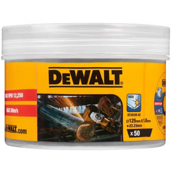 Фото - Круг відрізний по металу DeWALT FASTCUT 125x1x22,23 мм 50 шт. (DT20598)