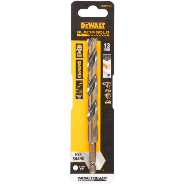 Фото - Свердло DeWALT EXTREME IMPACT Black&Gold HSS-G (DT20619)