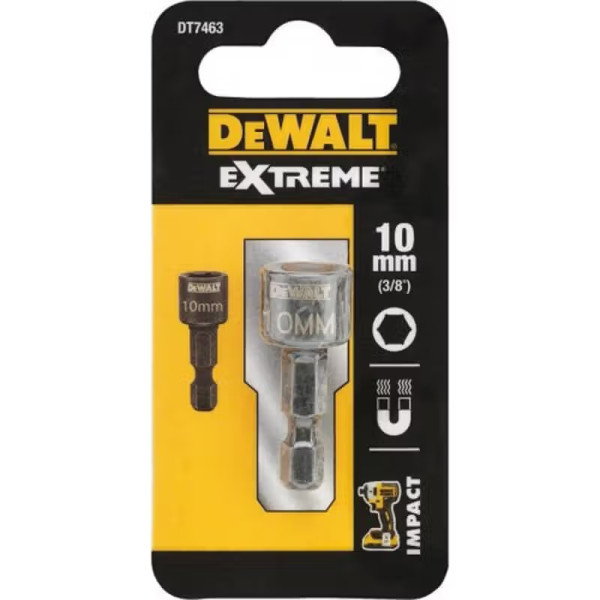 Фото - Торцева голівка DeWALT EXTREME Impact 1/4"х10 мм (DT7463)