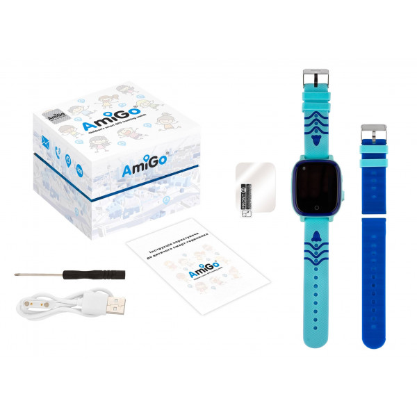 Фото - Детские часы AmiGo GO005 4G WIFI Thermometer Blue