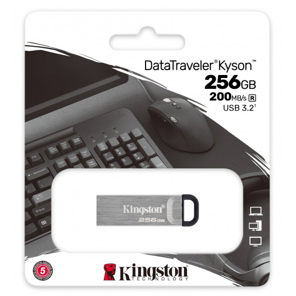 Фото - Флеш USB Kingston DataTraveler Kyson 256GB USB 3.2 Silver-Black (DTKN/256GB)