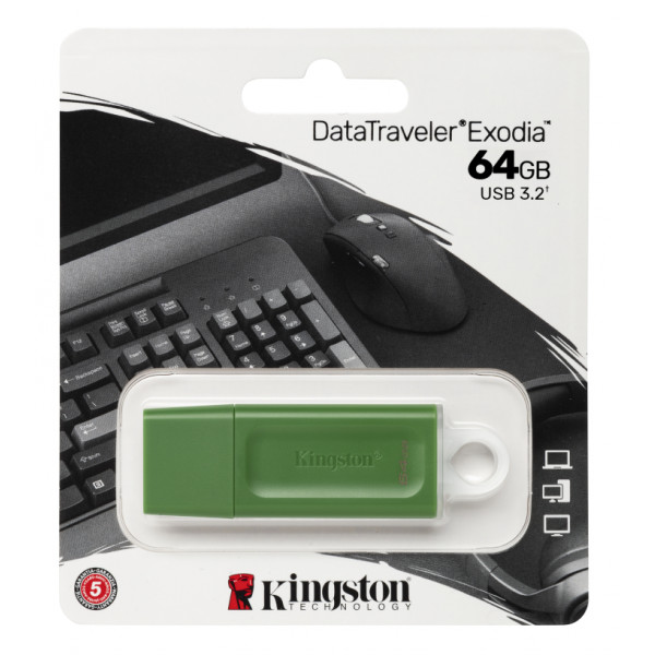 Фото - Флеш USB Kingston DataTraveler Exodia 64GB USB 3.2 Green (KC-U2G64-7GG)