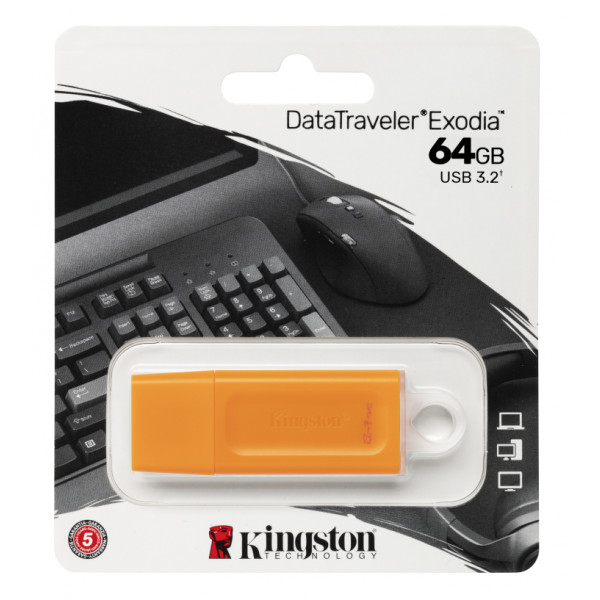 Фото - Флеш USB Kingston DataTraveler Exodia 64GB USB 3.2 Orange (KC-U2G64-7GO)