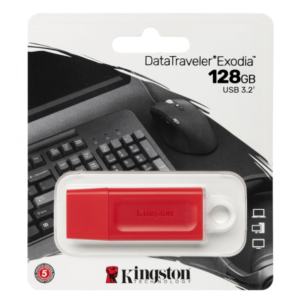 Фото - Флеш USB Kingston DataTraveler Exodia 128GB USB 3.2 Red (KC-U2G128-7GR)