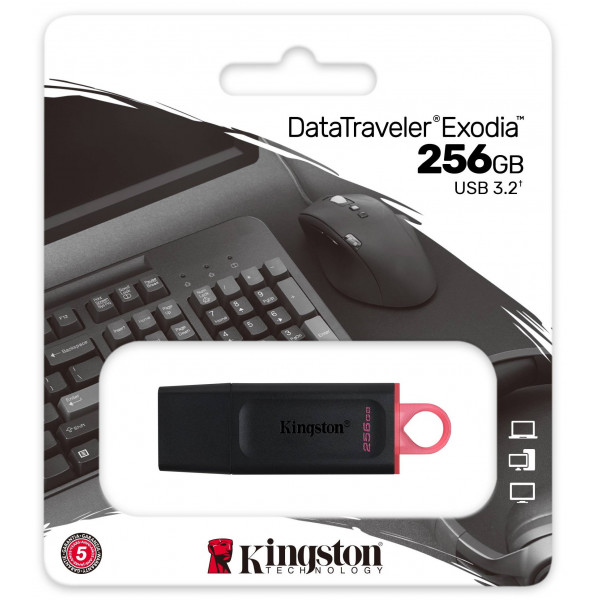 Фото - Флеш USB Kingston DataTraveler Exodia 256GB USB 3.2 Black-Pink (DTX/256GB)