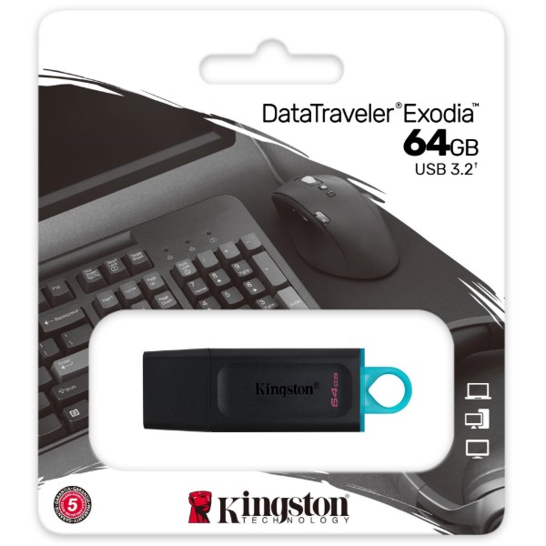 Фото - Флеш USB Kingston DataTraveler Exodia 64GB USB 3.2 Black-Teal (DTX/64GB)