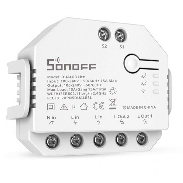 Фото - Релейний вимикач Sonoff Wi-Fi із подвійним реле (DUALR3-LITE)