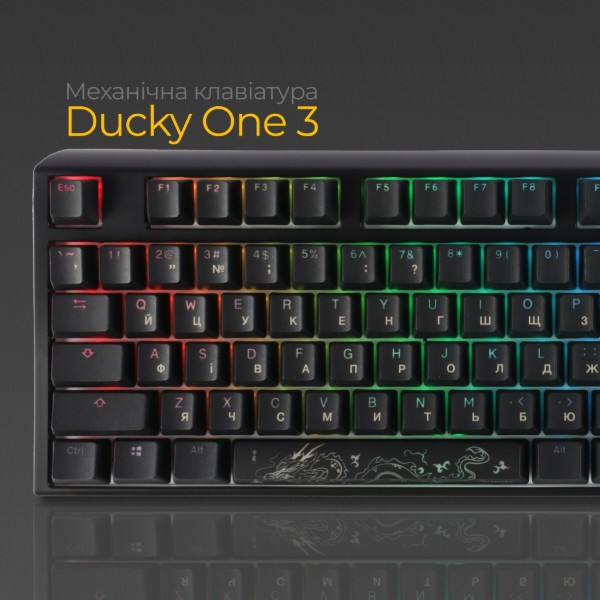 Фото - Клавиатура проводная игровая Ducky One 3 Cherry MX Speed silver RGB Black UA (DKON2108ST-PUAPXCLAWSC1)