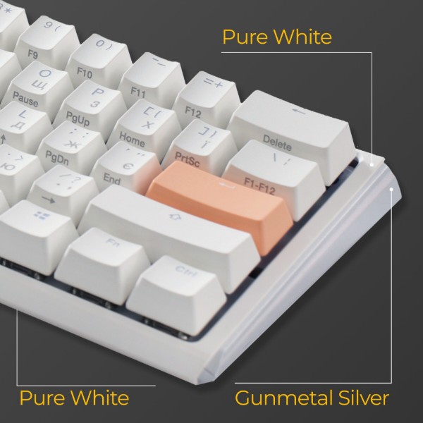 Фото - Клавіатура дротова ігрова Ducky One 3 Mini Cherry MX Brown RGB White UAA (DKON2161ST-BUAPXPWWWSC1)