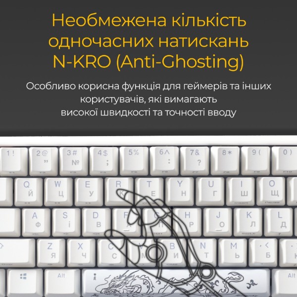 Фото - Клавіатура дротова ігрова Ducky One 3 Mini Cherry MX Brown RGB White UAA (DKON2161ST-BUAPXPWWWSC1)