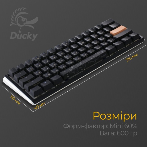 Фото - Клавиатура проводная игровая Ducky One 3 Mini Cherry MX Speed silver RGB Black UA (DKON2161ST-PUAPXCLAWSC1)