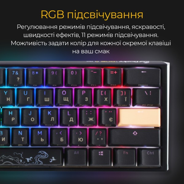 Фото - Клавиатура проводная игровая Ducky One 3 Mini Cherry MX Speed silver RGB Black UA (DKON2161ST-PUAPXCLAWSC1)
