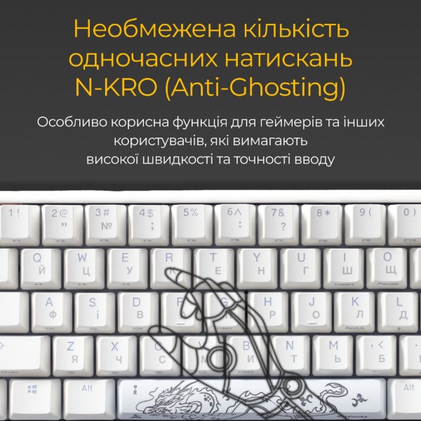 Фото - Клавиатура проводная игровая Ducky One 3 SF Cherry MX Brown RGB White UA (DKON2167ST-BUAPXPWWWSC1)