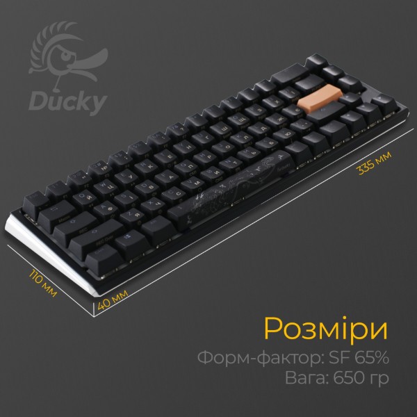 Фото - Клавиатура проводная игровая Ducky One 3 SF Cherry MX Red RGB Black UA (DKON2167ST-RUAPXCLAWSC1)