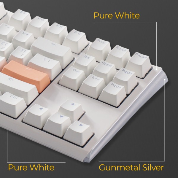 Фото - Клавиатура проводная игровая Ducky One 3 TKL Cherry MX Red RGB White UA (DKON2187ST-RUAPXPWWWSC1)