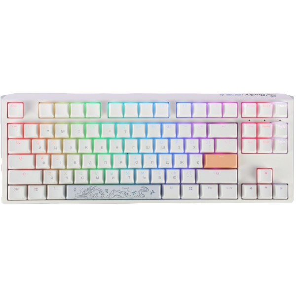 Фото - Клавиатура проводная игровая Ducky One 3 TKL Cherry MX Red RGB White UA (DKON2187ST-RUAPXPWWWSC1)