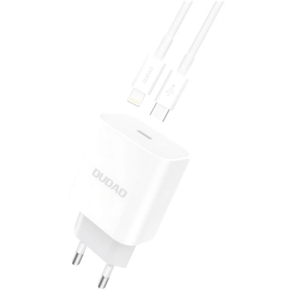Фото - Сетевое зарядное устройство Dudao Power Port PD A8EUset 20W Type-C White (QT-DudaoA8EUset)