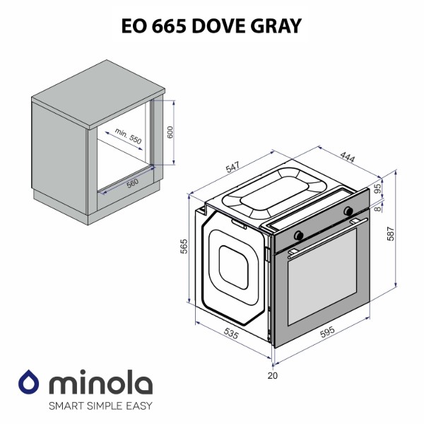 Фото - Духова шафа Minola EO 665 Dove Gray