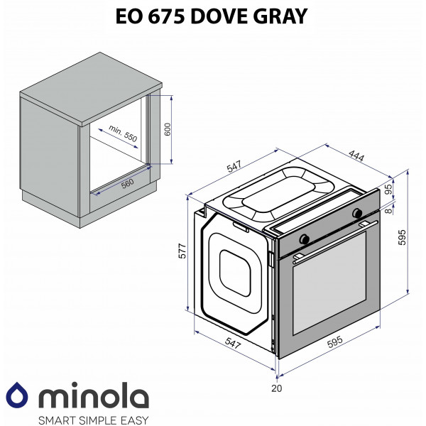 Фото - Духовой шкаф Minola EO 675 Dove Gray