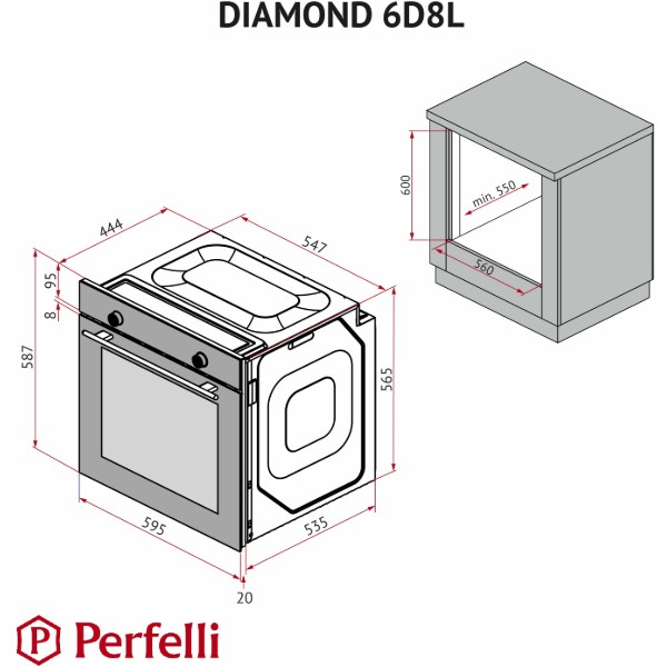 Фото - Духовой шкаф Perfelli DIAMOND 6D8L NERO