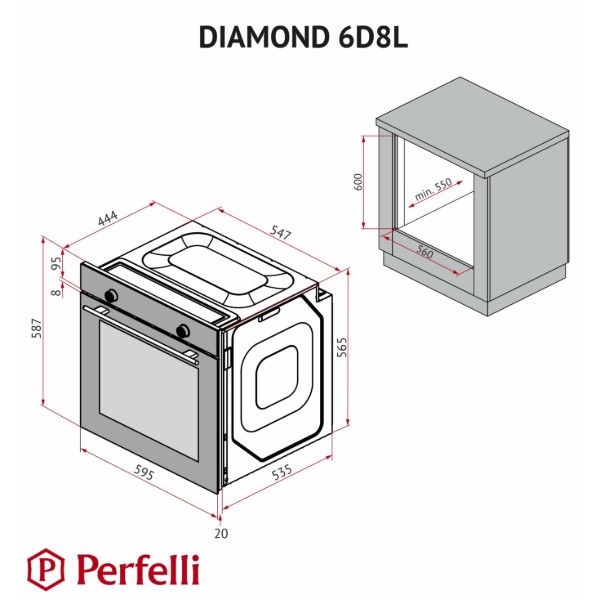 Фото - Духовой шкаф Perfelli DIAMOND 6D8L INOX