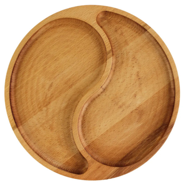 Фото - Менажница Brizoll MEN6-28 Бук DUO диаметр 25 см 2 секции